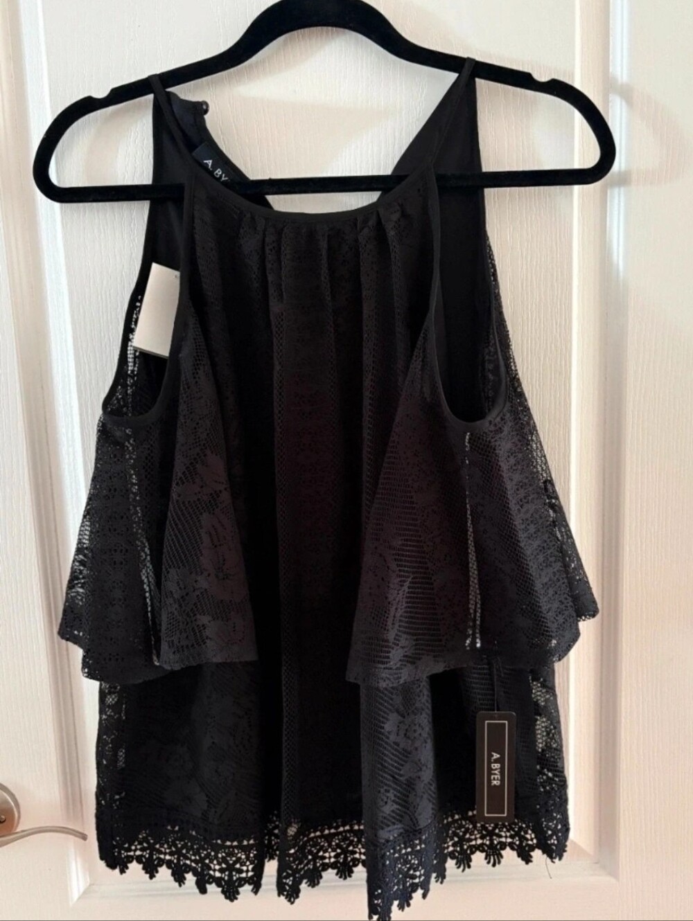Black Lacy Blouse Made By A.Beyer Size Large